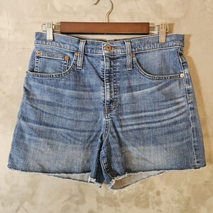 J.CREW Women's Blue Denim Cut Off Shorts Size 28 High Rise 5-Pocket